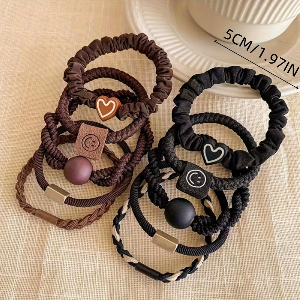 25 Bohemian-style hair ties set for women with knitted elastic bands and charming bracelet designs, suitable for fine and thick hair, ideal for ponytails and sports.