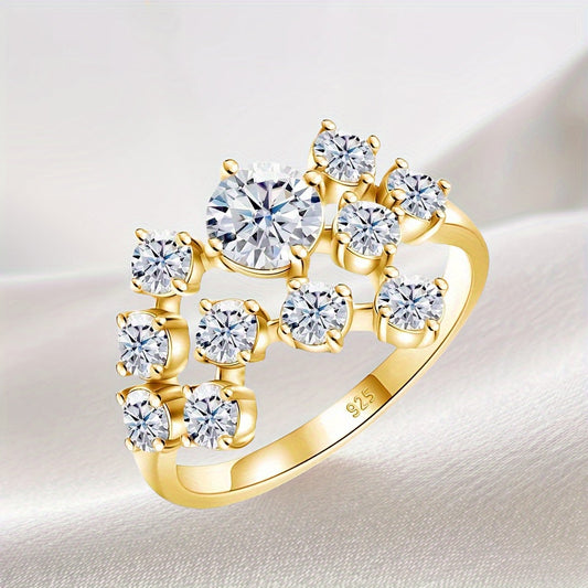 Add a touch of elegance with the LOVESSOM 1.5 Carat 925 Sterling Silver Moissanite Ring. This simple and stylish ring is suitable for both men and women, featuring a vintage 18K golden plated design. Perfect for daily wear, weddings, Mardi Gras, and all