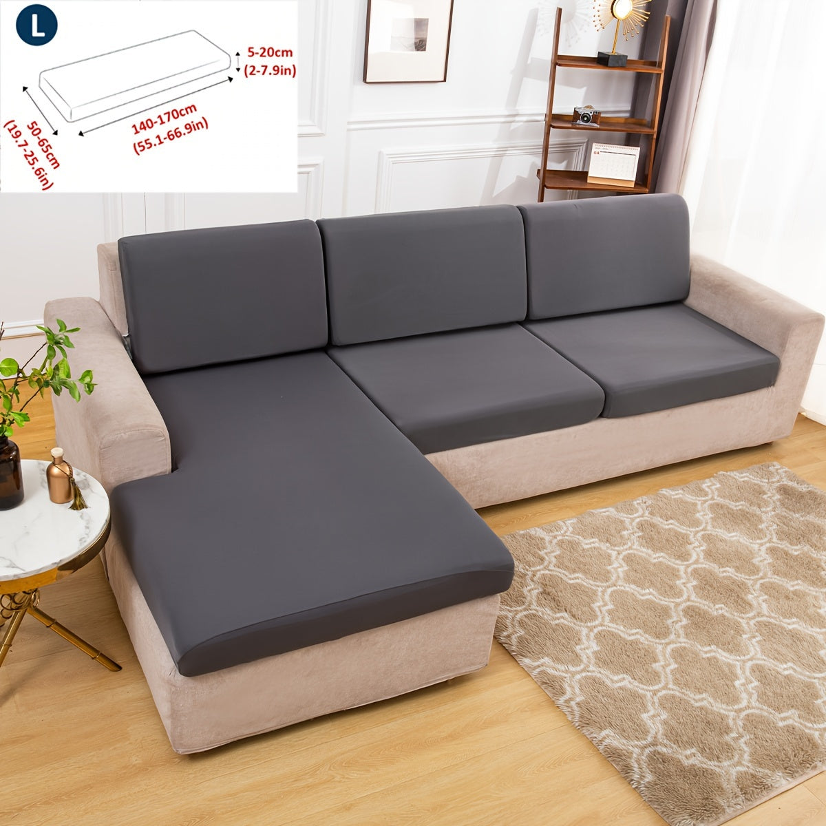 Classic Stretch Sofa Cover, Elastic Band Slipcover for Armchair to Sectional Sofas, Machine Washable Polyester and Spandex Blend, Fits Single to Four Seater Couches.