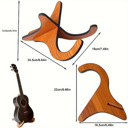 Wooden X-Type guitar stand with soft rubber cover for various string instruments.