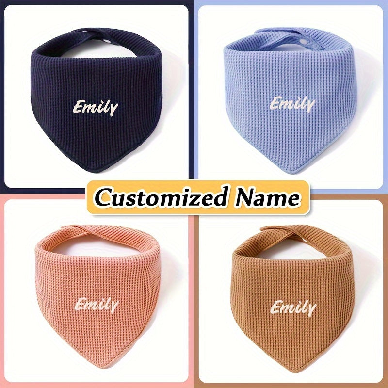 Set of 3 Soft and Absorbent Kids' Bibs - Adjustable Snap, Breathable Cotton Material, Optional Personalized Name - Great for Children and as Gifts for the Holidays