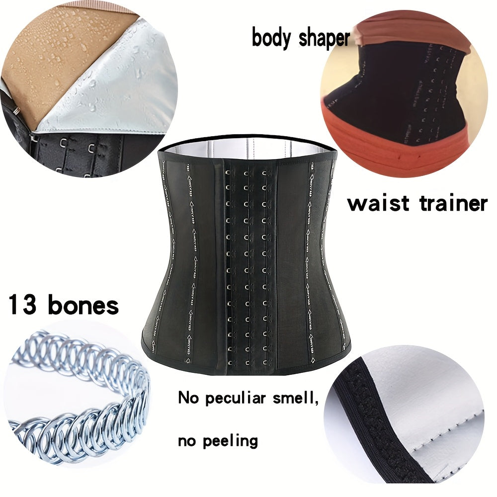 Women's postpartum waist trainer corset made of knit fabric, hand washable, textile material ≥80%.