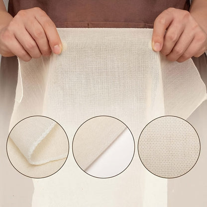 6-Pack of Unbleached Pure Cheese Cloth, Reusable and Washable Kitchen Filter Cloth, Food-Safe Gauze with Edged Lock Stitching, 48x48cm for Cooking and Cheese Making