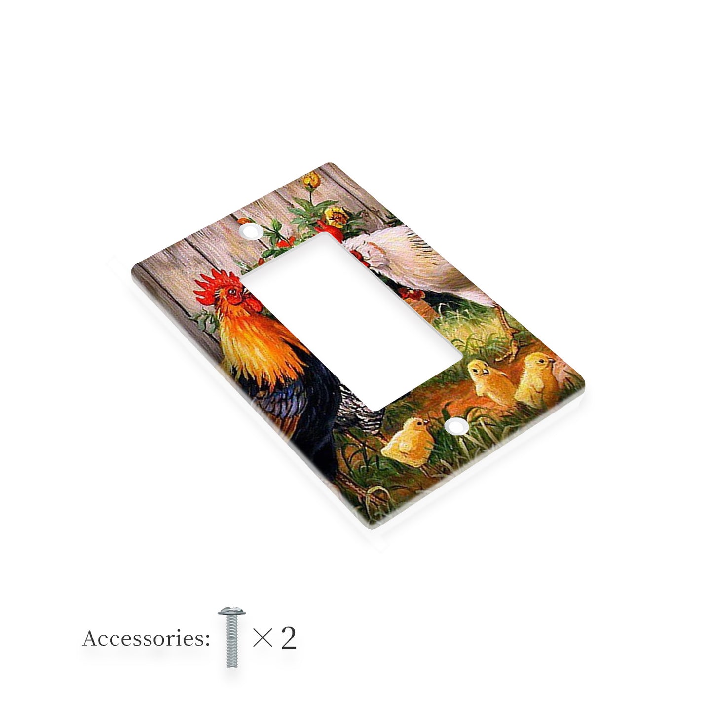 1pc Farm Rooster Chicken Light Switch Cover for Indoor/Outdoor Use in Bedrooms, Kitchens, Bathrooms.