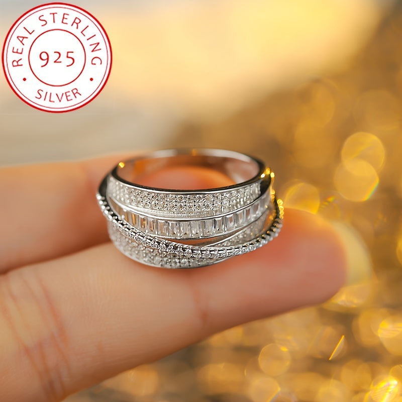 Stylish and Sophisticated Sterling Silver Wedding Band Set with Synthetic December Birthstone Cubic Zirconia - Geometric Baguette Ring in Silver Plating, Ideal for Everyday Wear and Celebrations, Great Valentine's Day Present - Gender-Neutral.