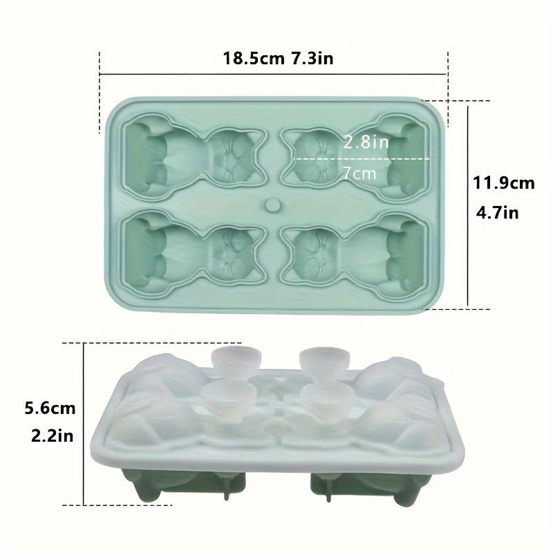 Silicone Ice Cube Tray in Cat Shapes - Perfect for Whiskey, Chocolates, Candy & Pudding - Fun Kitchen Tool for Parties and Unique Freezing