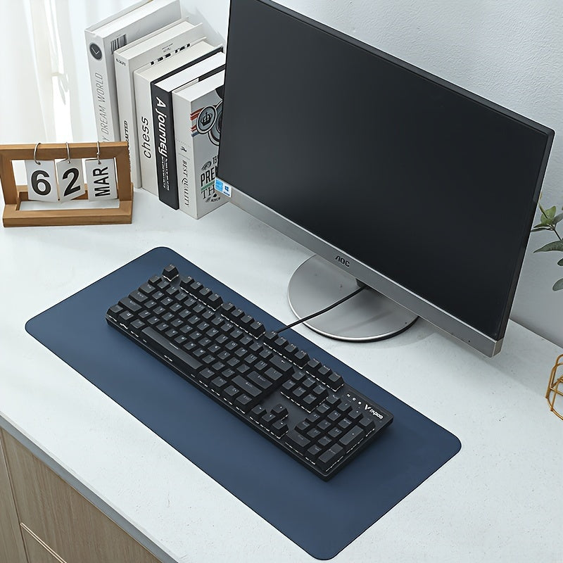 1 Non-slip PVC Faux Leather Desk Mat, Waterproof and Stain Resistant, Easy to Clean, Available in Multiple Colors for Office or Study Table.