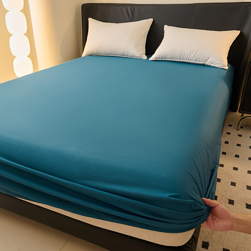 Upgrade your bedding with our Ultra-Soft Waterproof Fitted Sheet in Solid Black. Made with breathable and comfortable material, this sheet features deep pockets for a secure fit. Easy to machine wash, this sheet is perfect for any bedroom, guest room