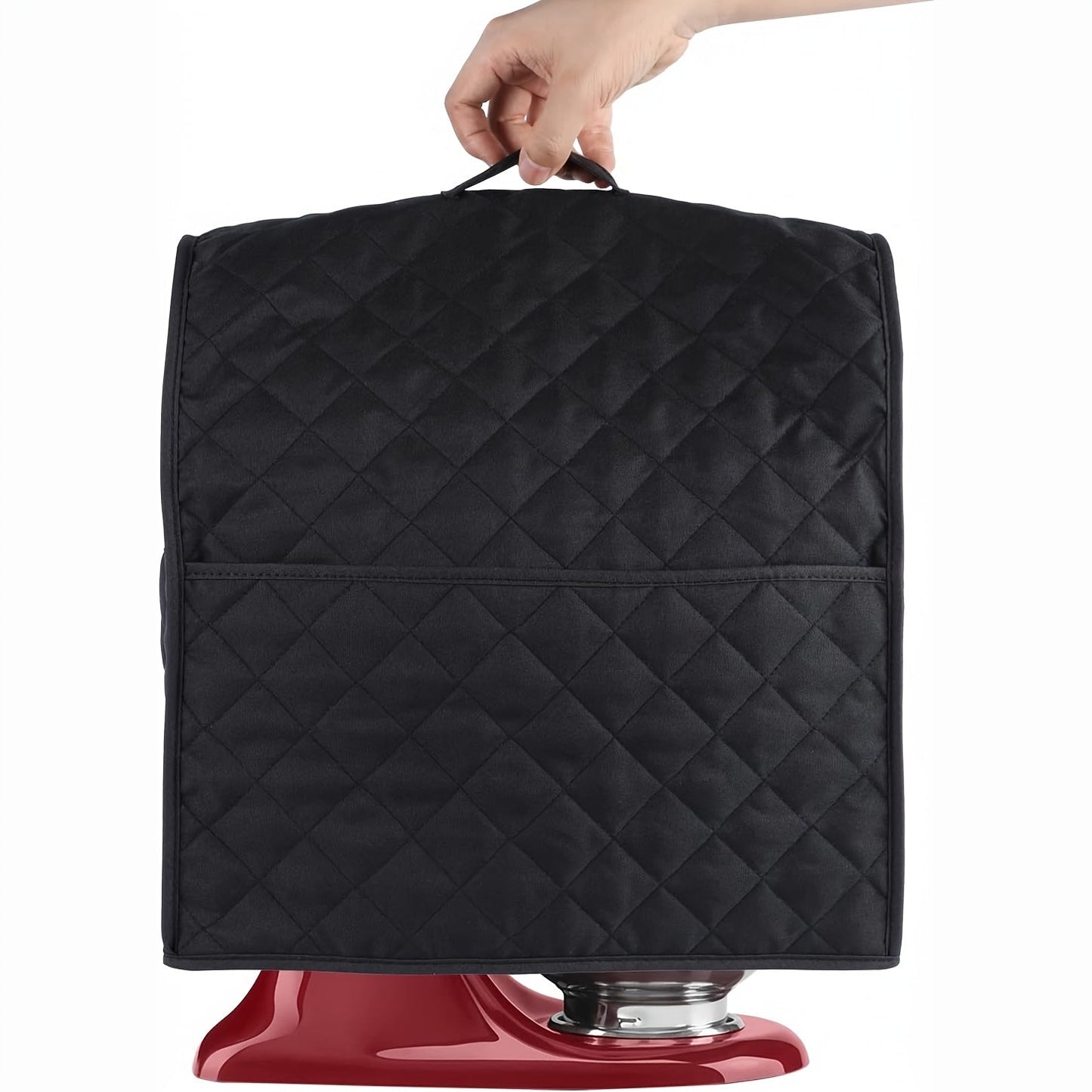 Protect and store your stand mixer with our dust cover featuring accessory storage pockets. Compatible with 4.5-5 quart tilt head and bowl lift mixers, this cover has a protective quilted design that is easy to clean and portable for convenience.