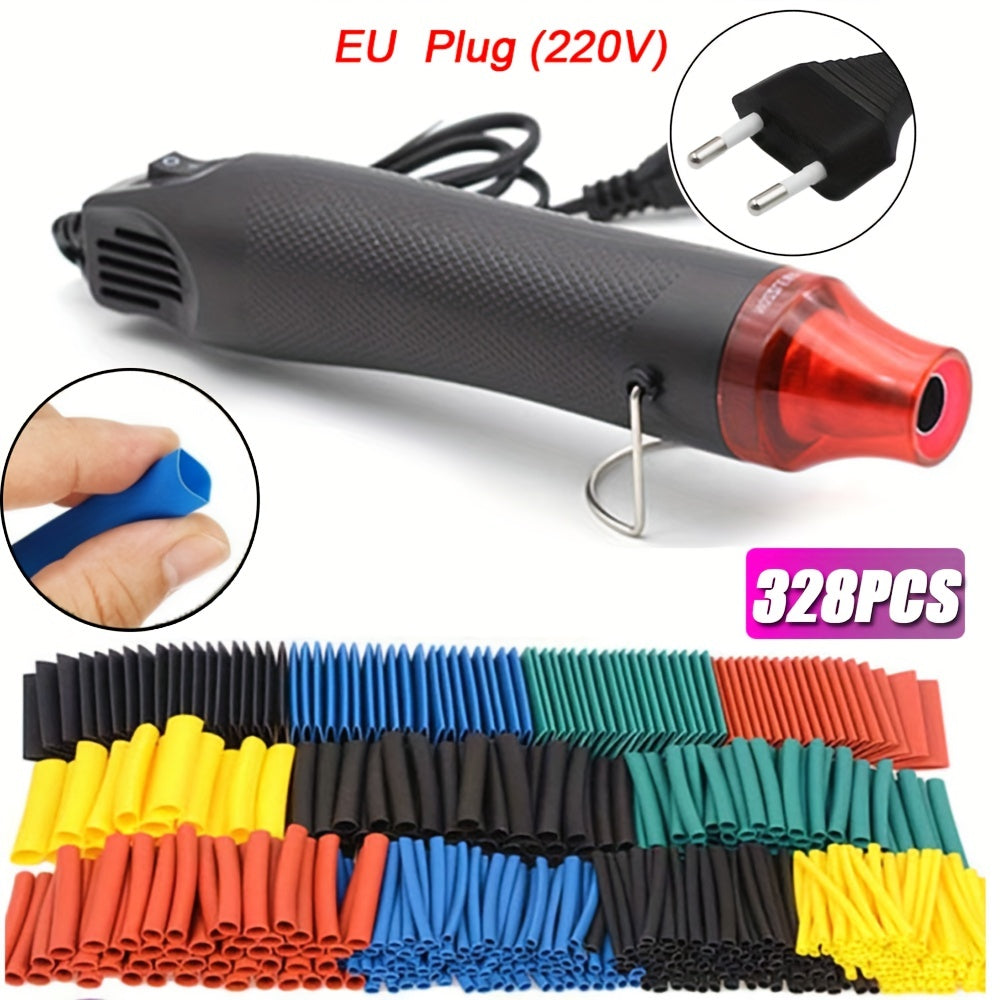 UMLIFE heat shrink tubing set with 300W hot air gun for wire protection and crafting.