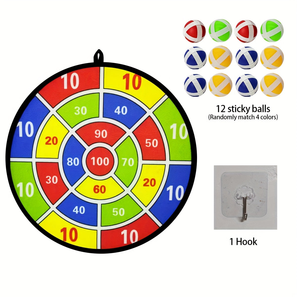 12-pack Sticky Ball Dart Plate Set, for indoor/outdoor play, promotes parent-child bonding, great for birthdays and parties.