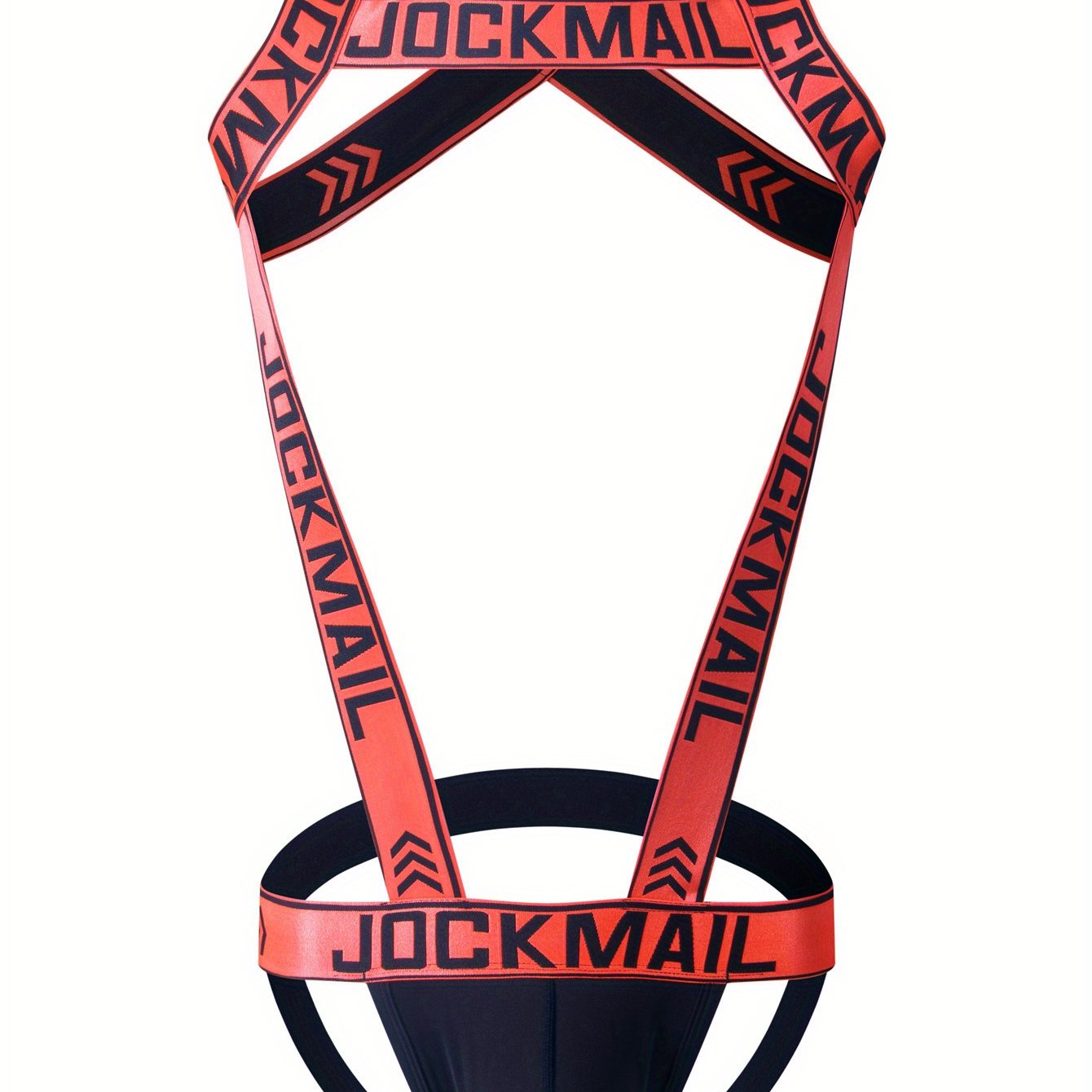 JOCKMAIL Men's Sexy Jockstrap - Stretchy nylon with branded print, breathable and comfortable, purple straps with white lettering, perfect for intimate wear.