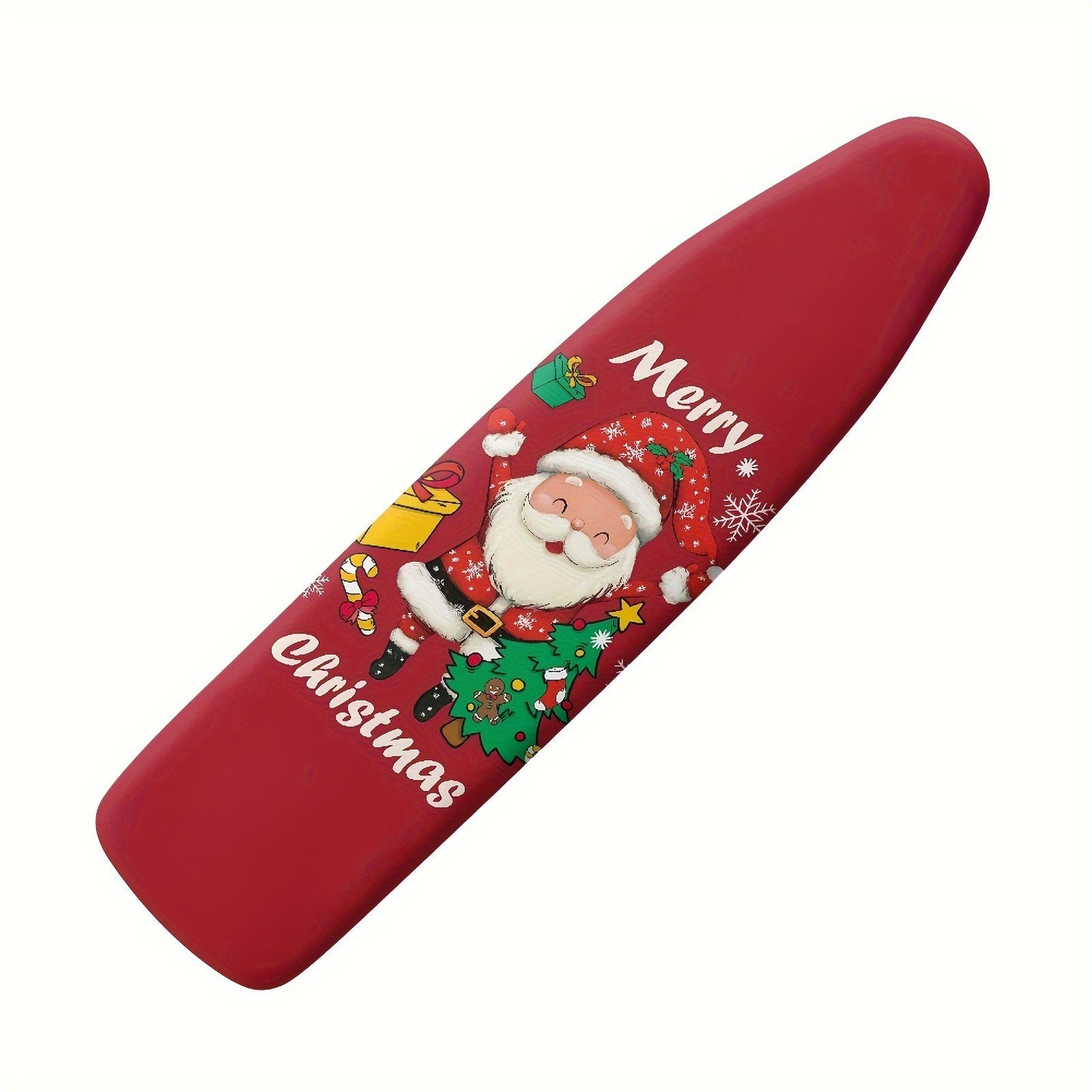 Elastic Christmas-themed ironing board cover fits most sizes and offers festive dust protection for your home decor.