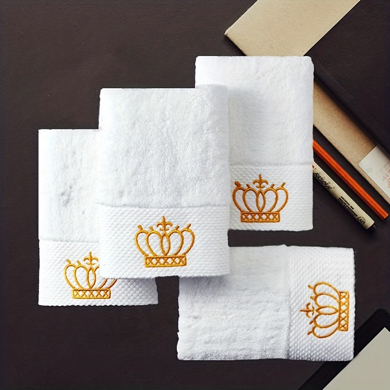 Set of 4 high quality embroidered handkerchiefs and bathroom towels - soft, non-shedding, and absorbent - 32x32cm/12.6x12.6in