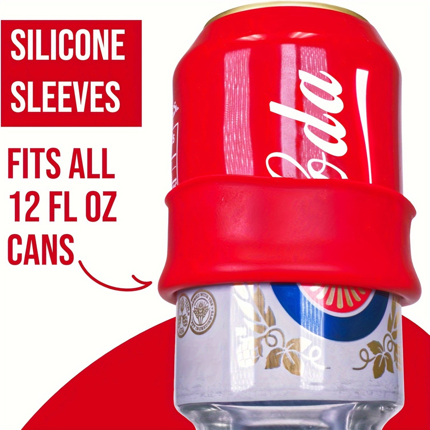 LOVE SODA Silicone Cover disguises beer cans as soda cans for 12/16fl.oz (355ml/500ml) sizes. Available in 1pc and 3pcs sets.