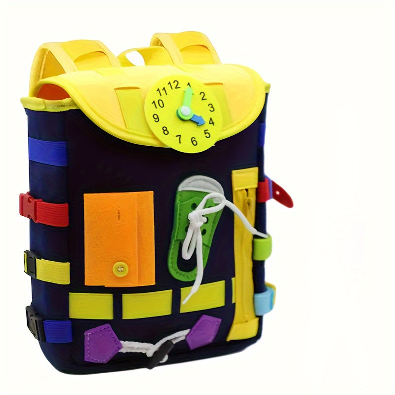 Busy Backpack is a learning activity pack for ages 0-3 with buckles and zippers, educational games, colorful felt materials, and perfect for Halloween, Christmas, and birthday gifts.