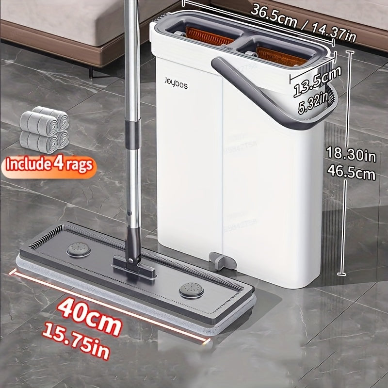 Get the ultimate cleaning solution with the HomePro 4-Pad Washable Microfiber Mop and Bucket Set. This hands-free washing set features a dual-tank design for wet/dry use in any area of your home, including the living room, bedroom, bathroom, and kitchen.