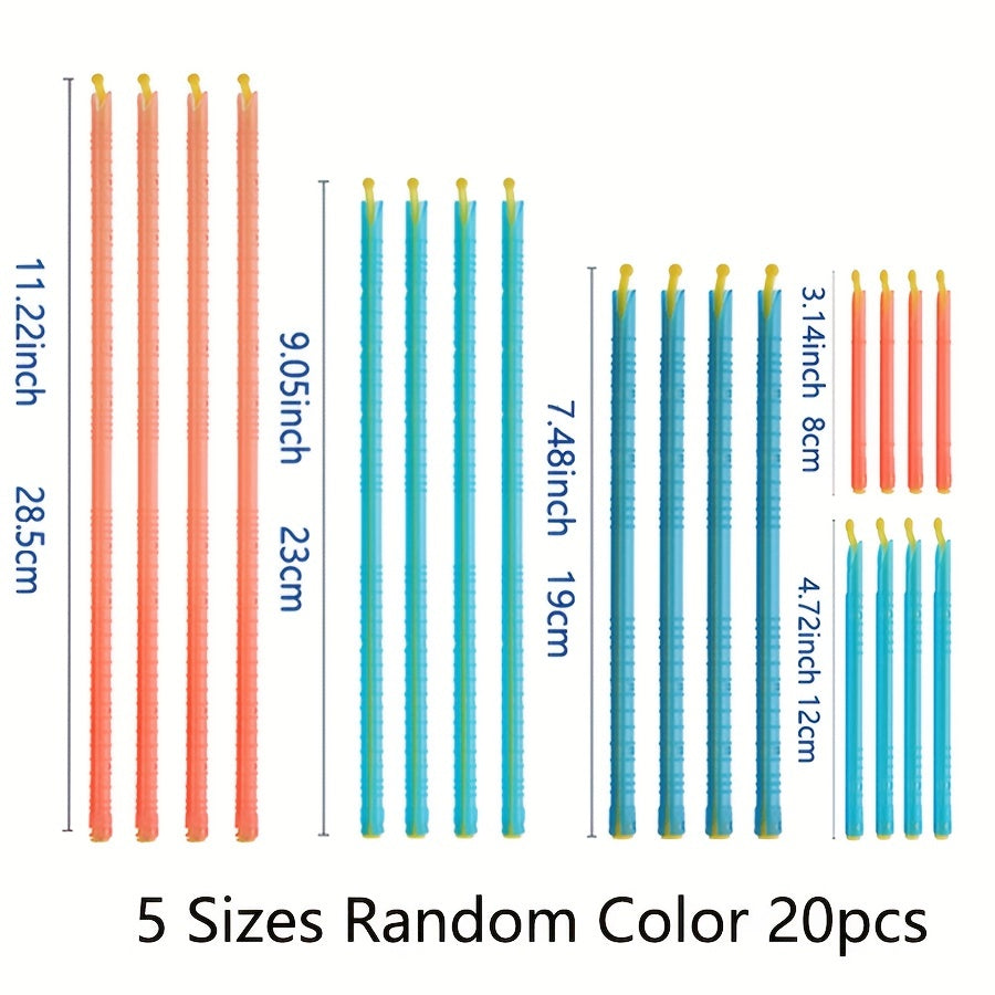 Bag Sealing Plastic Sticks available in packs of 5, 10, or 20. These reusable clips keep bags sealed and moisture-proof. Perfect for household use, these plastic bag supplies are essential kitchen accessories.