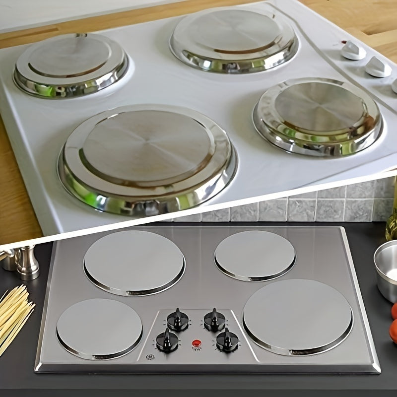 Set of 4 Stainless Steel Stove Covers - Top Cover for Kitchen Stove, Convenient and Easy to Use for Cooking