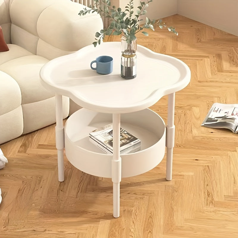 Sleek Plastic Tea Table with Versatile Shelf - Ideal for Your Living Room