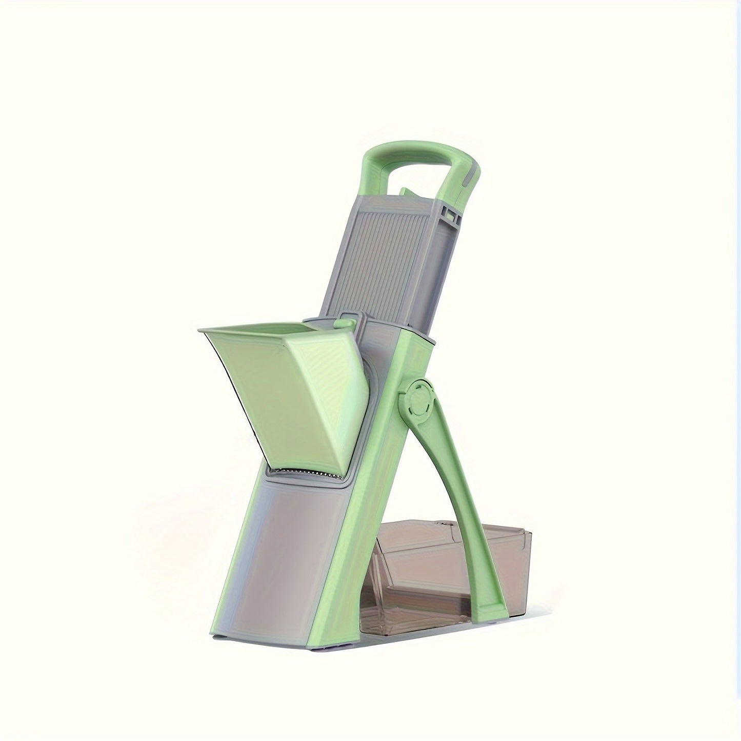 Vegetable slicer with stainless steel blades, ABS food chopper and dicer, large capacity mandoline cutter for fruits and vegetables, no electricity required.