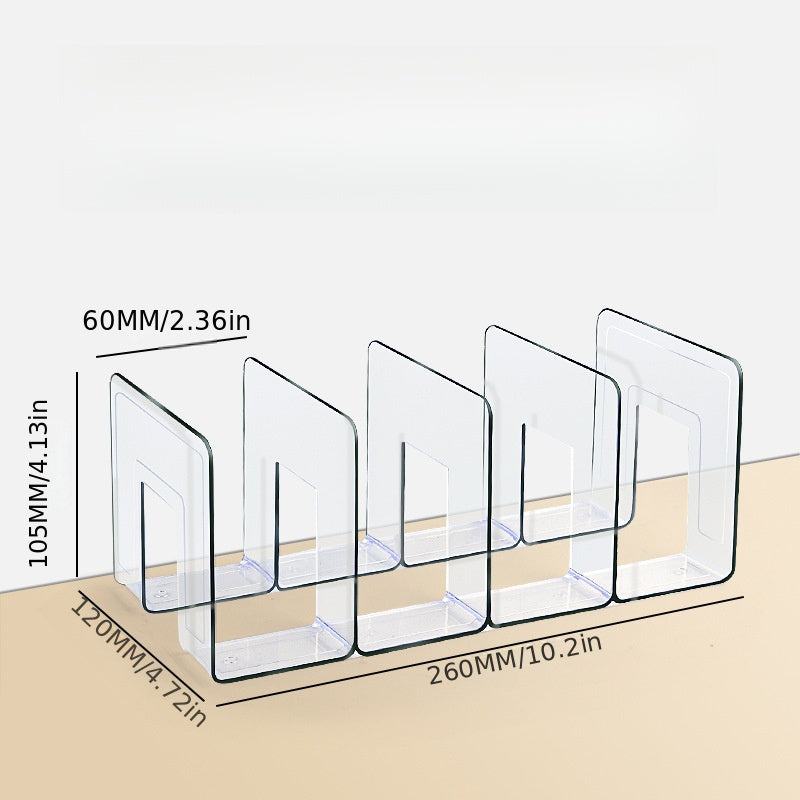 Clear acrylic locker divider organizer 4-pack for home, office, dorm - versatile storage separators for cabinets, bathrooms, workspaces.