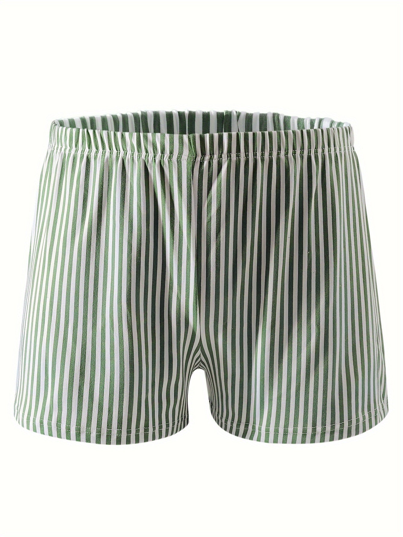 Men's Boxer Briefs 4-Pack: Striped, Comfortable, Breathable, Polyester/Spandex Blend, Elastic Waistband, Casual Style, Long and Wide Legs, Ideal for Home and Travel.