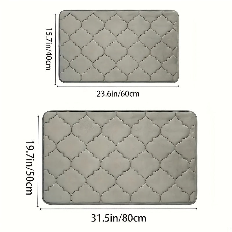 Flannel Memory Foam Bath Mat with Non-Slip, Absorbent Bath Rug, Easy-Clean Shower Mat for Home Bathroom Decor, Perfect for Fall Season, No Electricity Needed