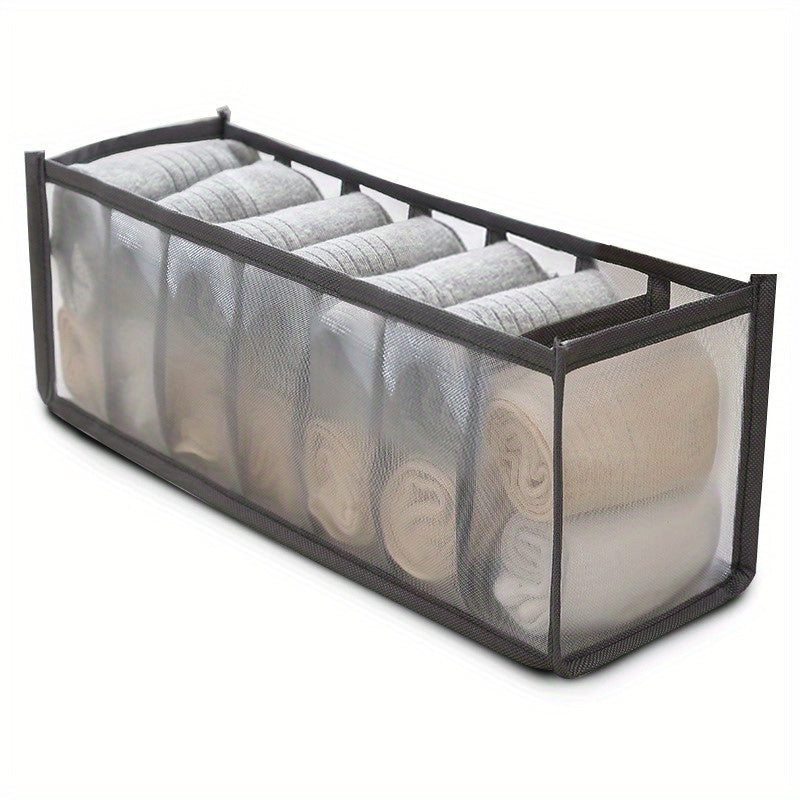 Lightweight 3-in-1 Fabric Underwear Organizer with Multi-Compartments for Bras, Socks, and Panties - Ideal for Home Storage