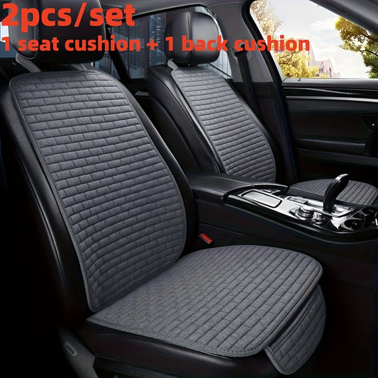 Luxury Linen Car Seat Covers Set of 2 - Waterproof, Non-Slip, Stain Resistant for Ultimate Comfort - Fits Most Vehicles