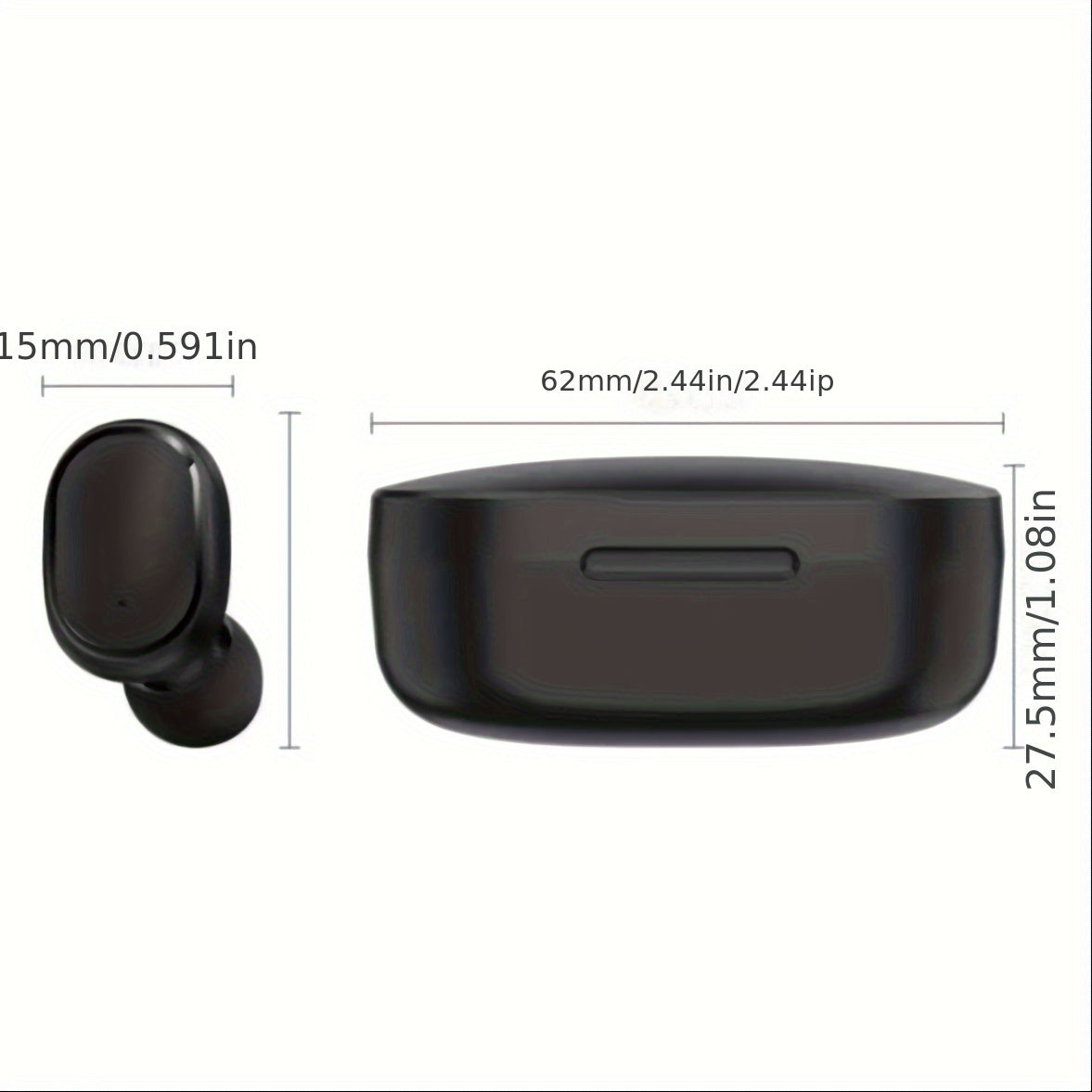 Compact TWS Wireless Earbuds in beige, blue, & black with USB-C charging case. Ideal for sports and a perfect holiday gift.