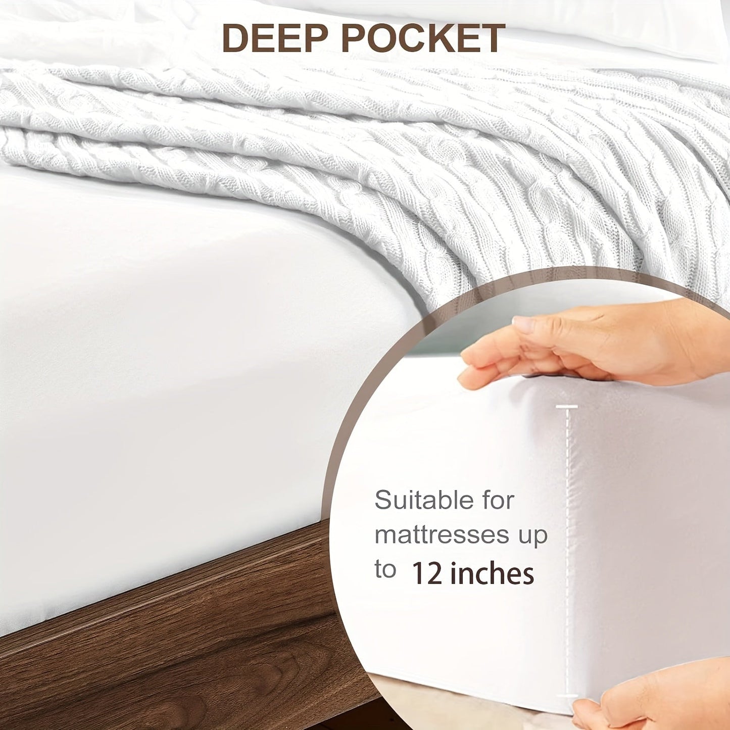 Hotel Quality White Fitted Sheet for Queen Size Beds - Ultra Soft and Breathable Microfiber Material with Deep Pockets - Cool and Comfortable Fit for Various Bed Sizes