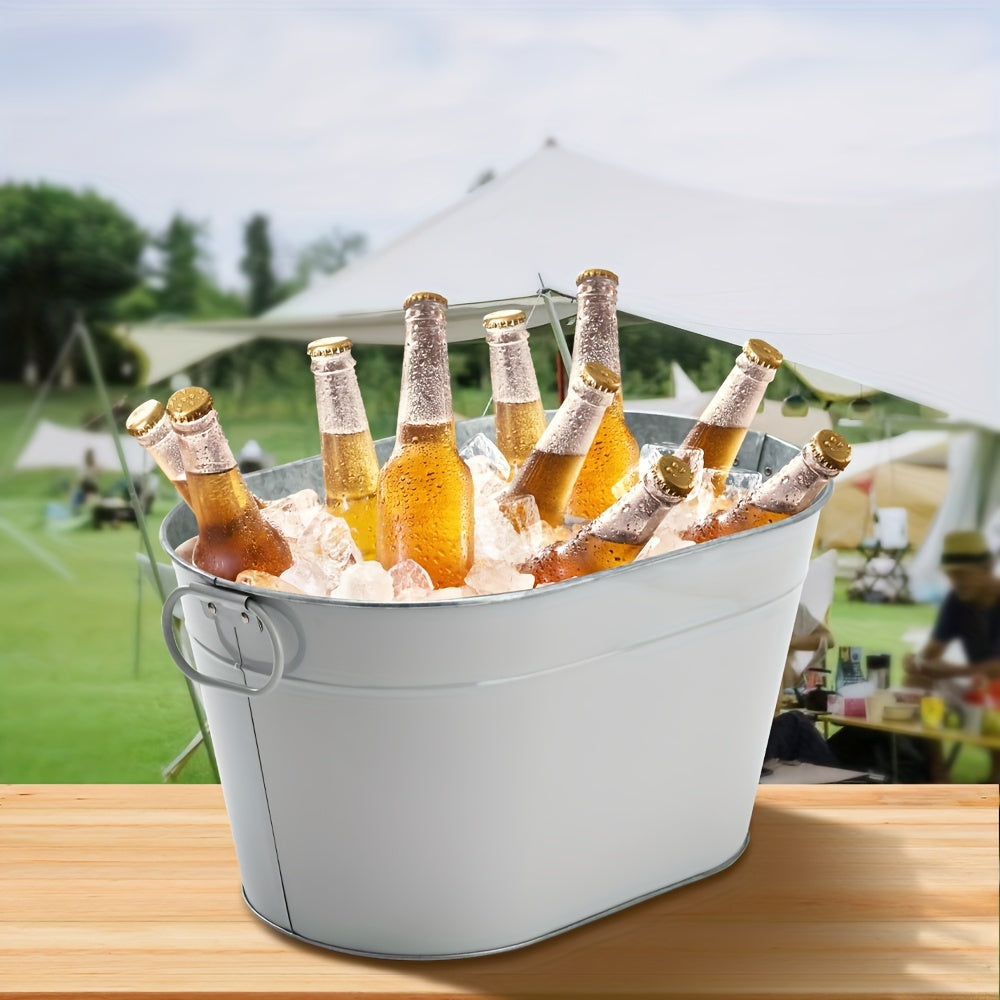 Utilize the 1 Pack Cast Iron Beverage Tub for various occasions like picnics, bars, and clubs. This versatile ice bucket comes with handles, making it perfect for serving champagne, beer, and summer drinks. Additionally, it can also function as a