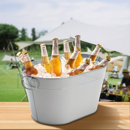 Utilize the 1 Pack Cast Iron Beverage Tub for various occasions like picnics, bars, and clubs. This versatile ice bucket comes with handles, making it perfect for serving champagne, beer, and summer drinks. Additionally, it can also function as a