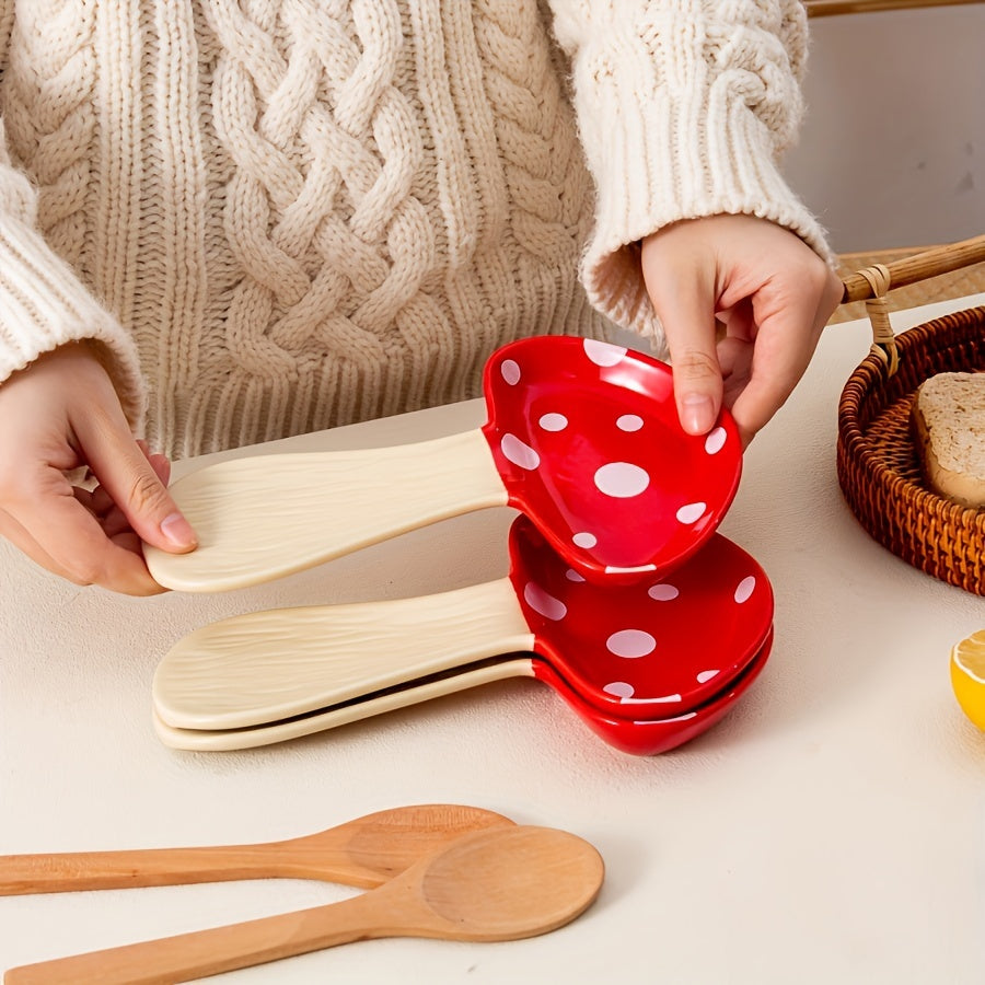 Ceramic Mushroom Spoon Rest, High Temperature Resistant, Cute and Exquisite, Perfect Housewarming Gift