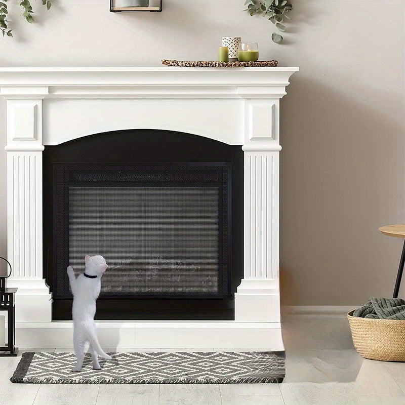 Fireplace Safety Screen for Pets: Keep your furry friends safe with this durable mesh fire guard. Easy to install, this protective barrier prevents pets from getting too close to your indoor fireplace when not in use.