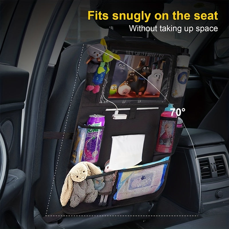 Multifunctional Car Seat Storage Bag with Seat Back Organizer and Hanging Mechanism - Perfect Gift for Christmas, Halloween, and Thanksgiving Day with Anti-Kick Protection for Rear Seat