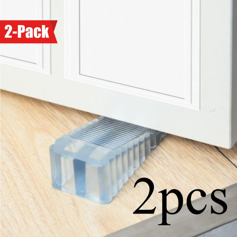 Transparent silicone doorstop, non-slip rubber wedge for home and office use. Durable and anti-collision. Perfect for protecting doors and walls.