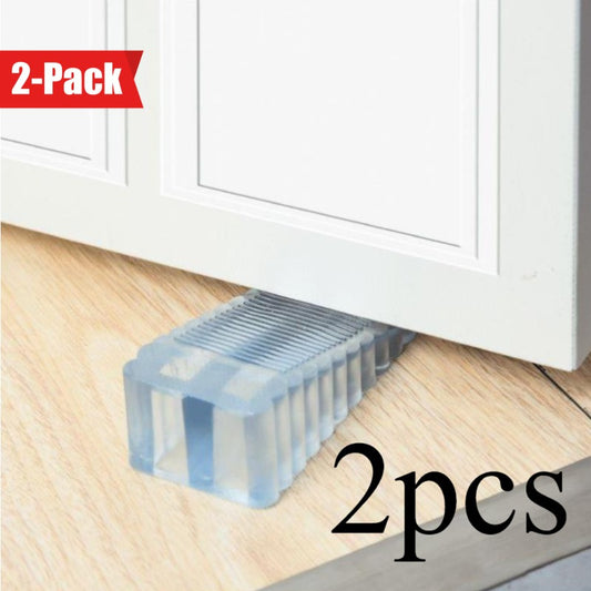 Transparent silicone doorstop, non-slip rubber wedge for home and office use. Durable and anti-collision. Perfect for protecting doors and walls.