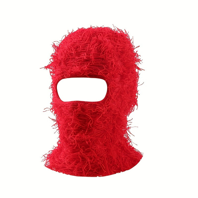 Trendy Tassel Ski Mask for Women & Men, Warm Knit Balaclava with Hip Hop Style, Elastic and Windproof