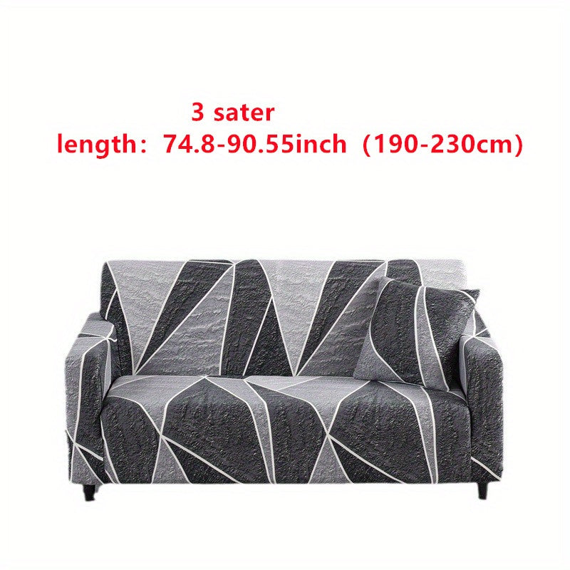 Spandex sofa cover stretches to fit 1-4 seaters, recliner chairs. Classic design, machine washable for living room décor.