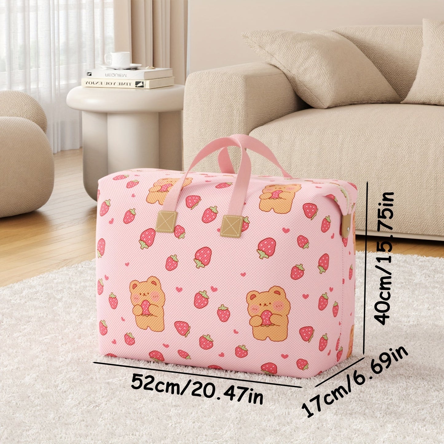 Cute Pattern Quilt Storage Bag - Large Capacity Moving Packing Bag for Dormitory, Foldable and Home Storage bag for Quilt, Clothing - Perfect Halloween or Christmas Gift