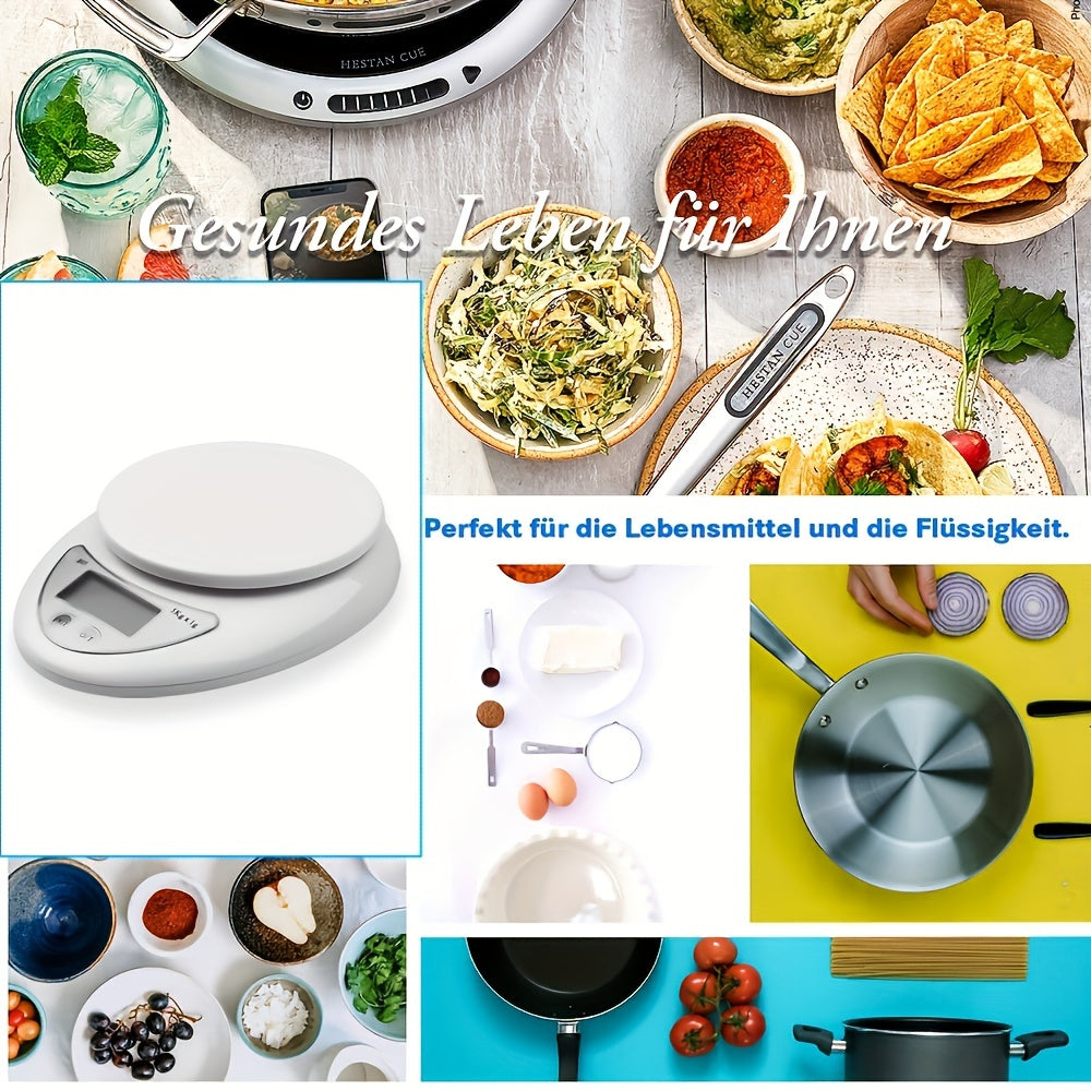 One piece of Kitchen Digital Scale with LED Electronic Display, Food Weighing Tool for Kitchen, Restaurant, Baking needs. Holds up to 5kg with 1g precision. Battery not included. Kitchen Accessories.