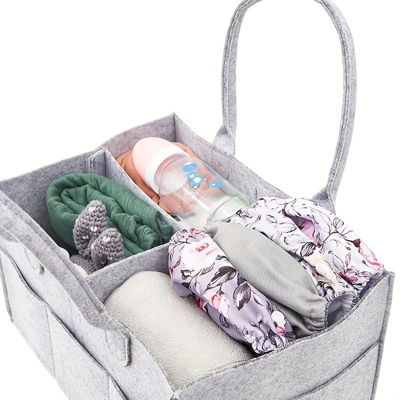 [Top Choice for Customers] Stylish & Sturdy Diaper Caddy Organizer for Babies - Made with Gentle Felt Material for Diapers, Wipes & Baby Supplies | Convenient Portable Nursery Storage Solution