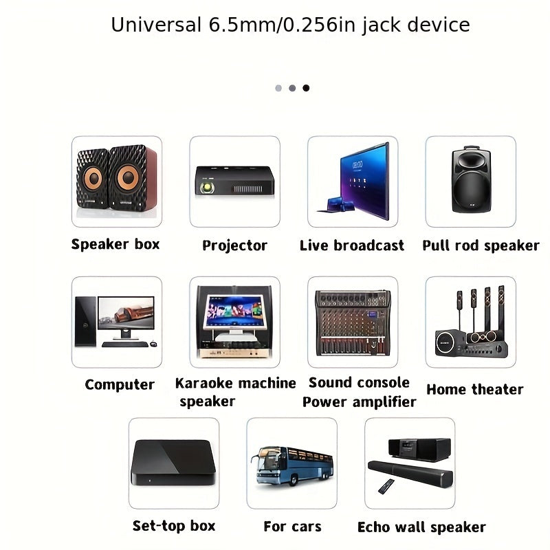 Multi-use dynamic microphone with 6.5mm jack by Rzosom, ideal for karaoke, speeches, live streaming, and more.