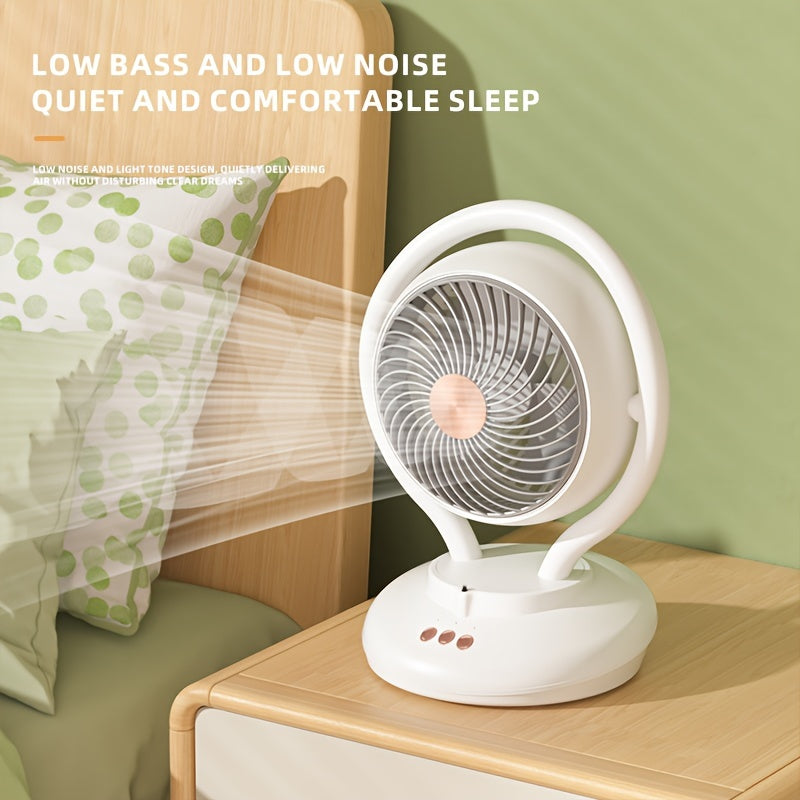 Convenient Portable Fan with Oxygen Ion Air Purification, Timer Function, Adjustable 3 Speeds, Ideal for Home, Dorm, Office - Available in Rechargeable and Battery Models. Great for Cooling Anywhere!