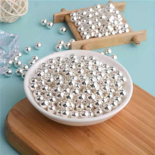 10-40 pieces of genuine 925 Sterling Silver Round Spacer Beads for crafting DIY necklaces and elegant bracelets