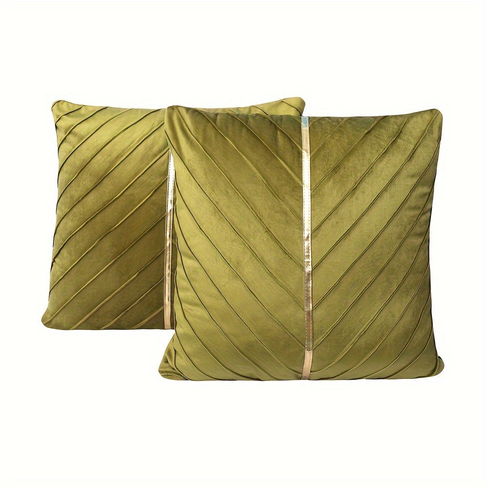 Soft golden velvet throw pillowcases, perfect for sofa, living room, bedroom, car, and yard decor. Pillow insert not included.