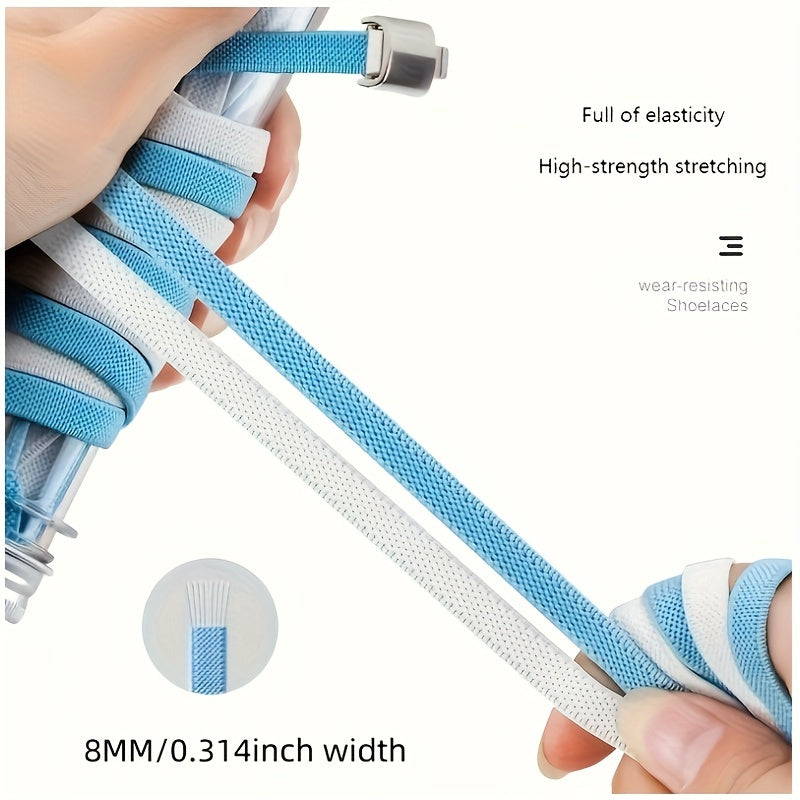 2024 8MM No Tie Elastic Lock-Laces for Adults.