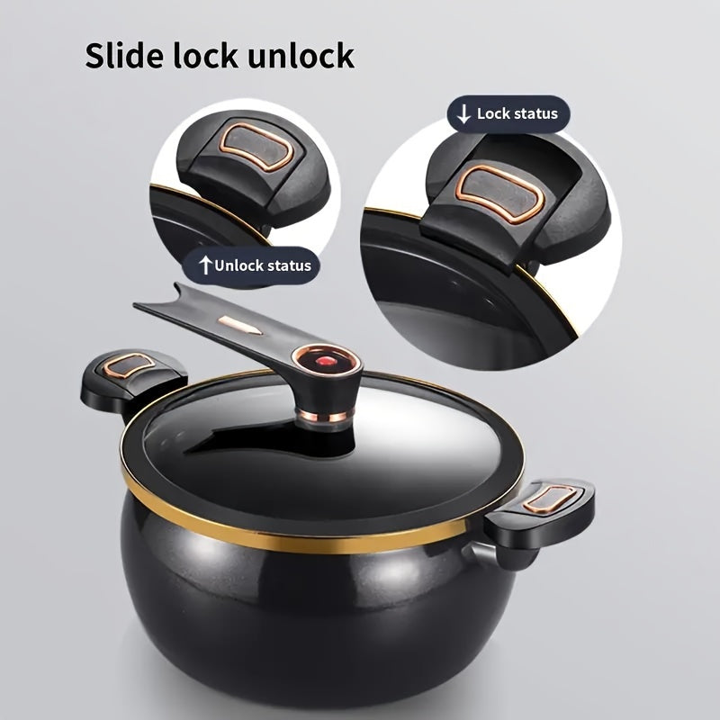 Versatile 8L Premium Cast Iron Stockpot with Lid - Perfect for Stew, Soup, and Boiling - Easy to Clean, Dishwasher Safe, Compatible with Induction, Gas, and Electric Stoves